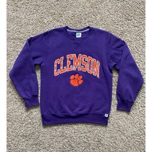 Vintage 90s Russell Athletic Clemson Tigers Crewneck Sweatshirt Women Size SMALL